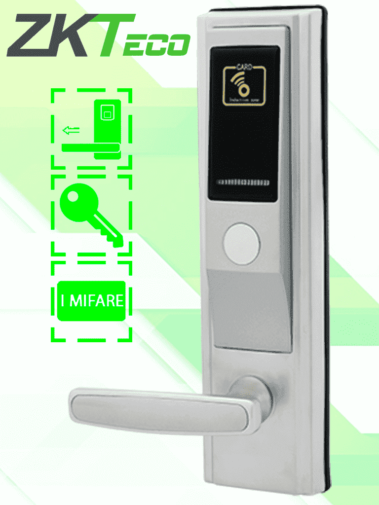 ZKTECO LH3600L - Cerradura Izquierda para Hotel con Tecnología Mifare 13.56 MHz, Compatible con Puertas de 35 a 55 mm de Grosor, Estándar Americano, con 5 Pestillos de Seguridad - ZKTECO - Inteligente - ZAS062001