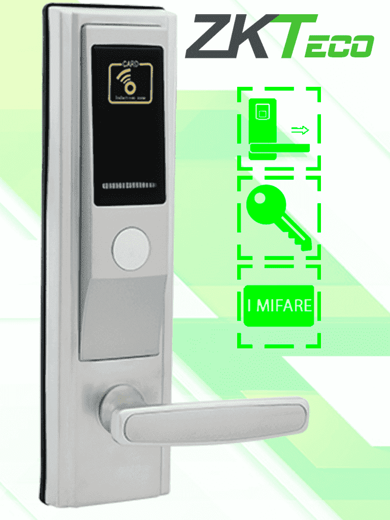 ZKTECO LH3600R - Cerradura Derecha para Hotel con Tecnología Mifare 13.56 MHz, Compatible con Puertas de 35 a 55 mm de Grosor, Estándar Americano, con 5 Pestillos de Seguridad - ZKTECO - Inteligente - ZKT062015