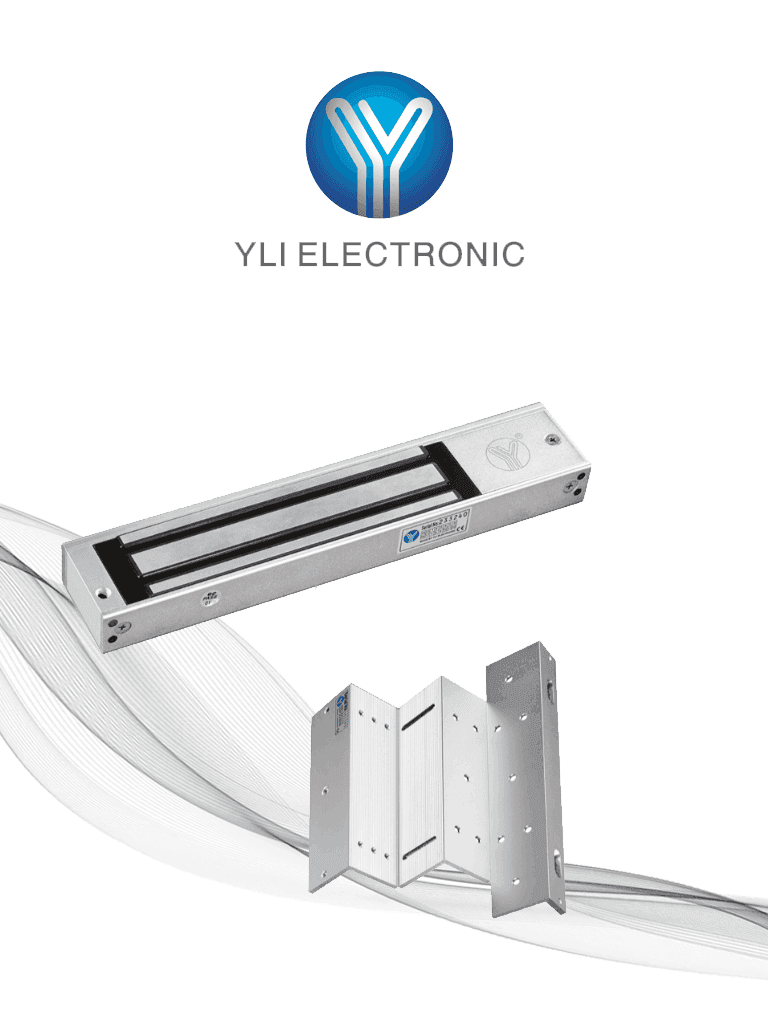 YLI YM180NLEDPACK - Paquete de Cerradura Magnética YM180NLED y Soporte de Fijación tipo ZL / Fuerza de Sujeción 180kg (350LB) / Para puertas de madera, vidrio y metálicas - YLI ELECTRONIC - Magnética - YLE0850021