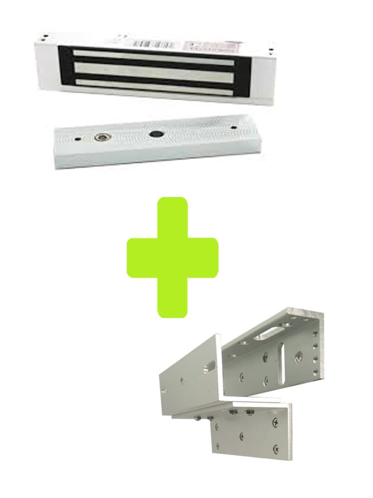 ZKTECO LM120PAK - Paquete de contrachapa magnética de 120 kg, voltaje de 12VDC incluye soporte ZL para su instalación, compatible para puertas de madera y metal - ZKTECO - Magnética - ZKT0850005