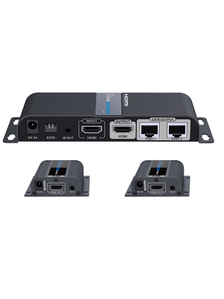 SAXXON LKV712PRO- Kit extensor HDMI de 2 Puertos/ Hasta 40 metros/ CAT6/ 6A/ 7/ Resolucion 1080p/ loop HDMI/ Transmisor IR/ Plug and play - SAXXON - Extensores 4k / HD - TVT017008