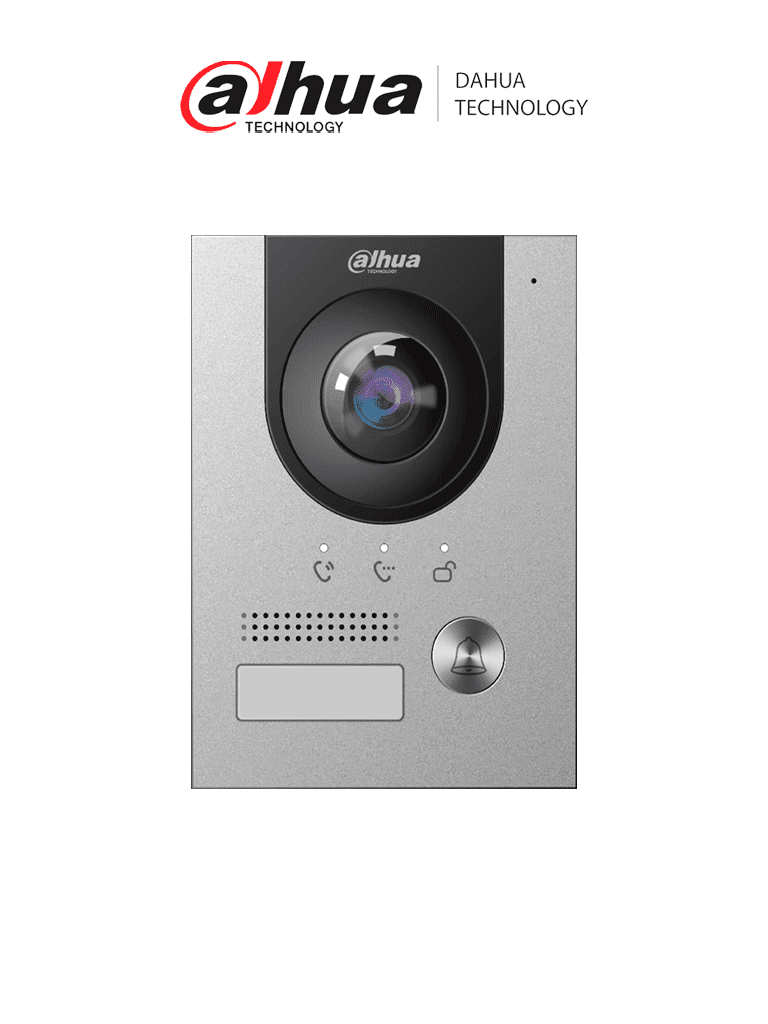 Dahua VTO2201F-P Frente de calle IP 2MP/ IK 07/ IP 65/ Control de Cerradura/ Aluminio/ Compatible con App DMSS/ Apertura remota/ Alimentación a 12V / - DAHUA - Frentes de Calle - DHT2220050