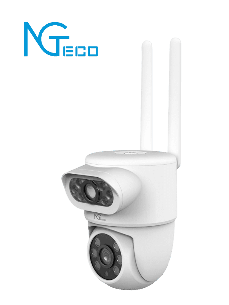 NGTECO NGSH01C8AN- Cámara PTZ WiFi , 4MP , Lente Dual , Monitoreo 2 Áreas , Detección Humana , Audio 2 Vías ,Paneo y Tildeo ,Almacenamiento Local y en la Nube - ZKTECO - WiFi - ZKT0150010