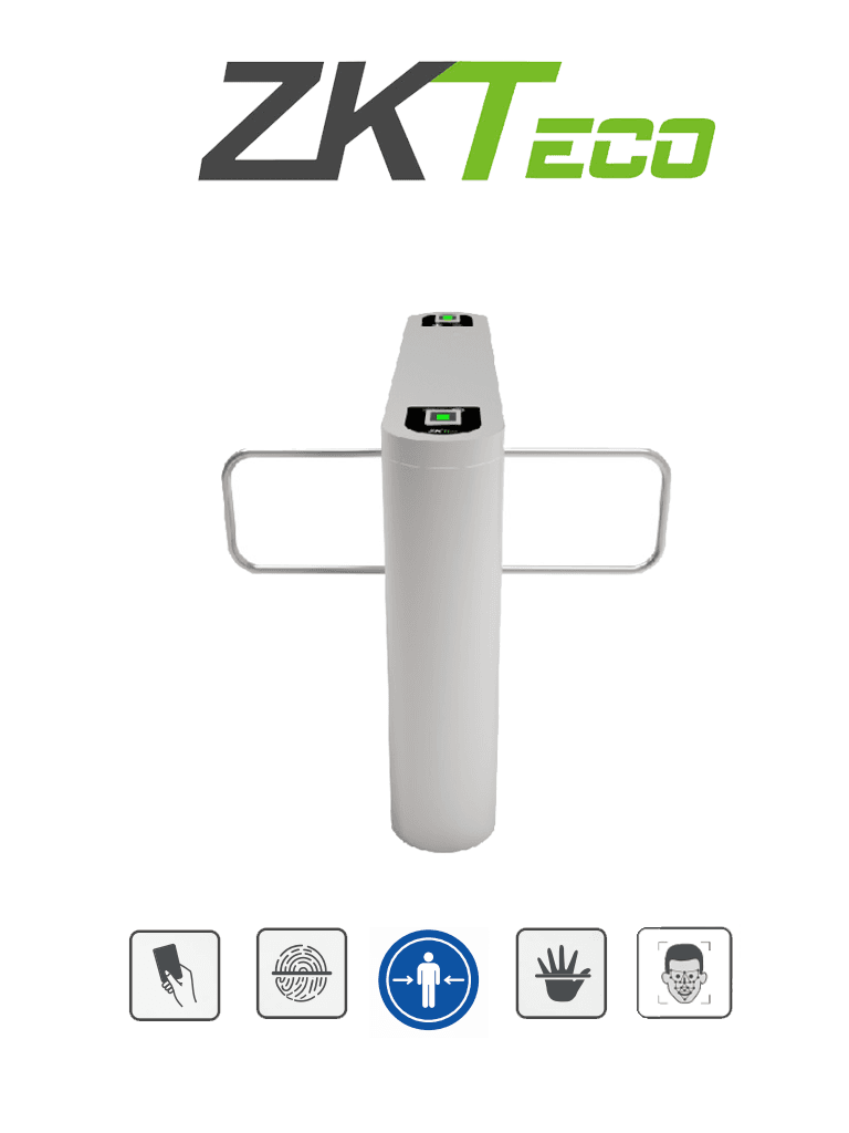 ZKTECO PROENTRANCE SB02FP - Barrera Peatonal Central Bidireccional de Acero Inox / Alto Flujo / 30 personas por Min / Compatible con ZKT0920005 / Incluye 2 lectores de Huella FR1500 + panel inBio206Pro / Requiere Licencia / 01 pz en IZTACALCO - ZKTECO - Swing Barriers - ZKT0920006