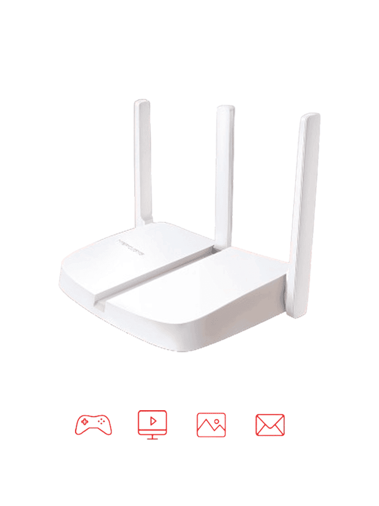 MERCUSYS MW306R - Router inalámbrico N de 2.4 GHz con velocidad de 300 Mbps, 1 puerto WAN 10/100 Mbps, 3 puertos LAN 10/100 Mbps y 3 antenas de 5 dBi. Compatible con IPTV e IPv6. - vista 2