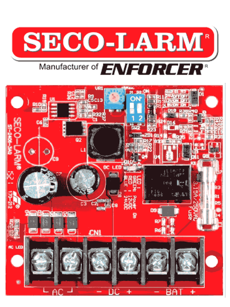 SECO-LARM ST24063AQ - Fuente de Poder con Cargador Bateria 2.5 amp 6/12/24 VCD - SECO-LARM - Accesorios - Alarmas - SEC1220003