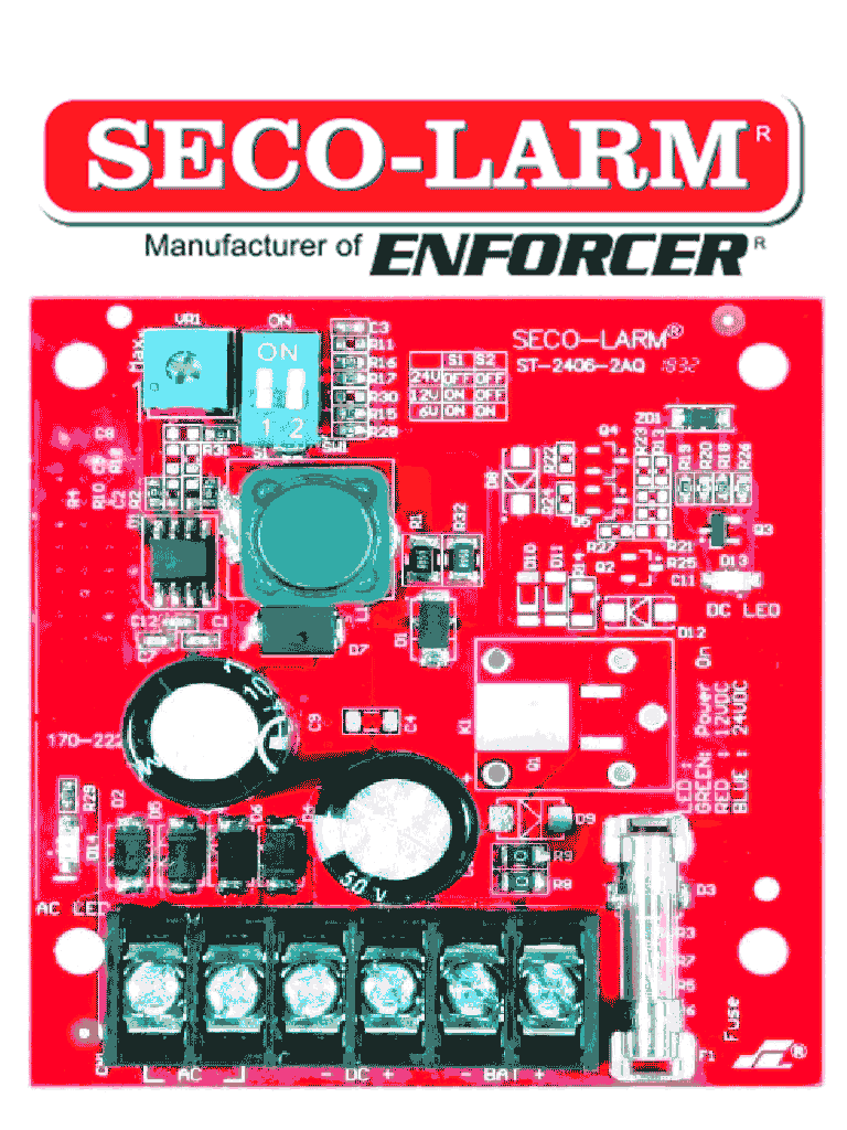 SECO-LARM ST24062AQ -  Fuente de Poder con Cargador Bateria 1.5 amp 6/12/24 VCD - SECO-LARM - Accesorios - Alarmas - SEC1220002