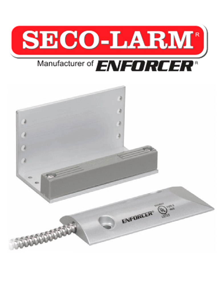 Seco-Larm SM226L3Q - Contacto Magnético metálico para cortina con bucle  N.A. y N.C. (overhead) Compatible paneles DSC / RISCO / BOSCH - SECO-LARM - Sensores de Alarma - SEC1180006