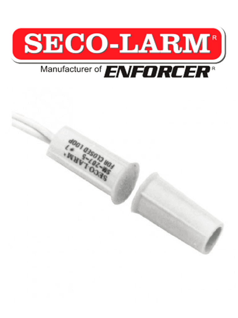 Seco-Larm SM2075QW - Contacto magnético blanco GAP 3/8" de empotrar tipo taquete  Compatible paneles DSC / RISCO / BOSCH - SECO-LARM - Sensores de Alarma - SEC1180007