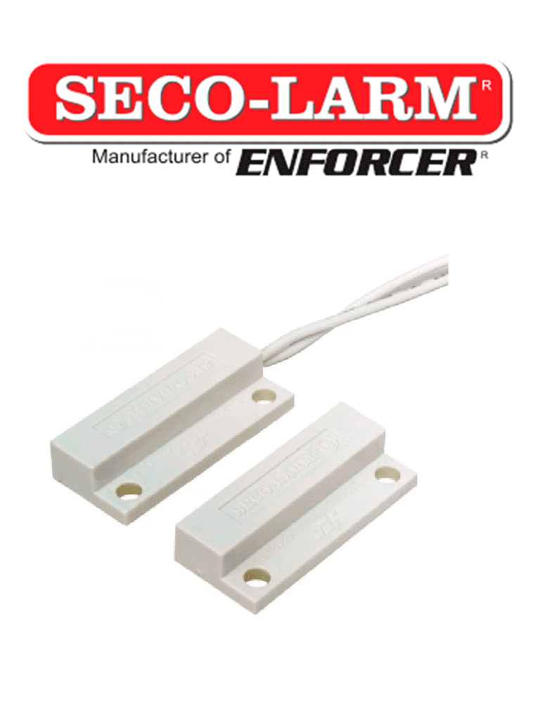 Seco-Larm SM205QW - Contacto Mini con montaje de tornillo o adhesivo. Gap 3/4 N.C BLANCO Compatible paneles DSC / RISCO / BOSCH - SECO-LARM - Sensores de Alarma - SEC1180008