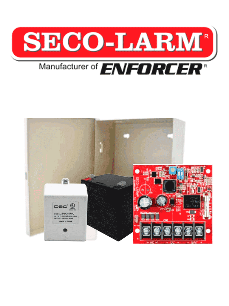 Seco-Larm Kit Fuente De Poder 2 - Kit De Poder Contiene 1 Fuente De Poder De 2.5 Amp, Bateria De Respaldo, Transformador Y Gabinete - SECO-LARM - Accesorios - Alarmas - SEC1220005