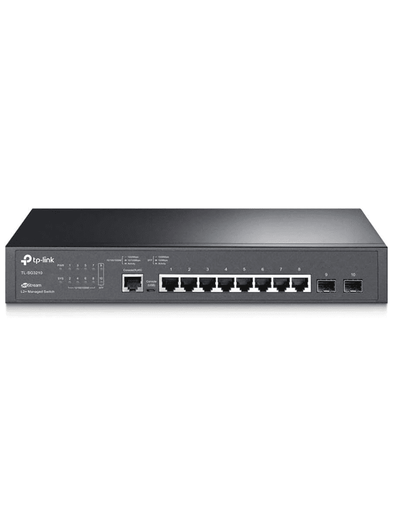 TP-LINK SG3210 - Switch JetStream administrable con 8 puertos 10/100/1000 Mbps y 2 puertos SFP, compatible con administración centralizada OMADA SDN. - vista 4