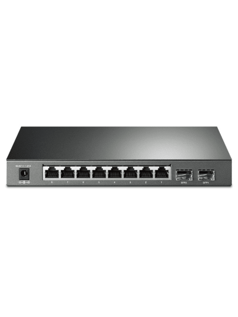 TP-LINK TL-SG2210P - Switch PoE JetStream SDN administrable con 8 puertos 10/100/1000 Mbps y 2 puertos SFP, además de 8 puertos PoE con un presupuesto total de 61W. Ofrece administración centralizada a través de OMADA SDN. - vista 3