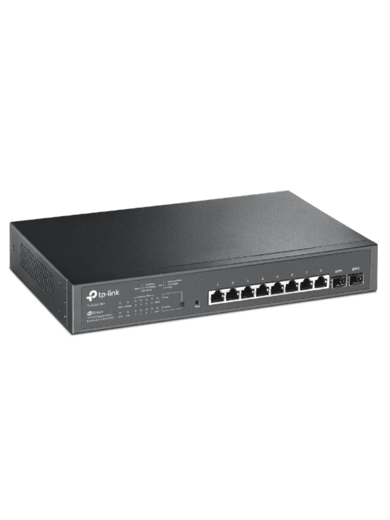 TP-LINK SG2210MP - Switch JetStream SDN administrable con 8 puertos 10/100/1000 Mbps y 2 puertos SFP, equipado con 8 puertos PoE y un presupuesto total de 150W. Permite administración centralizada a través de OMADA SDN." - vista 2