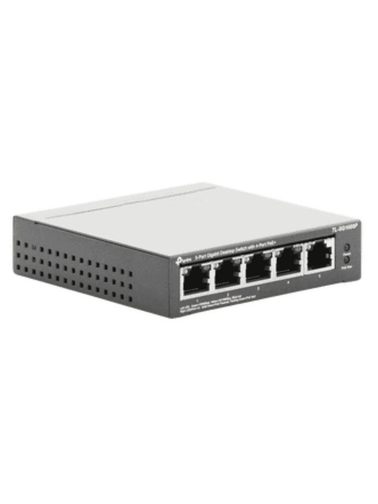 TP-LINK TL-SG1005P - Switch Escritorio No Administrable de 5 puertos 10/100/1000 Mbps, con 4 puertos PoE 802.3af/at de hasta 65 W y PoE Extendido hasta 250 metros. - vista 4