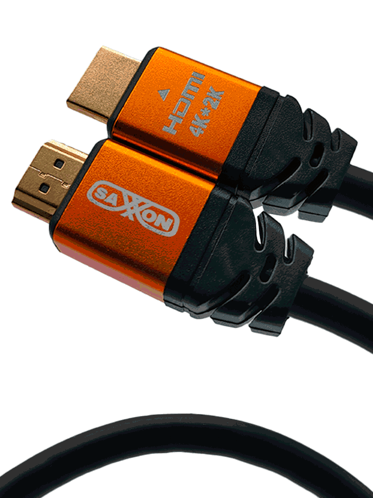 SAXXON SX-05HD-C - Cable HDMI de 0,5 metros de alta velocidad / Versión 2.0 / Resolución 4K / Canal de retorno de audio (ARC) / Video 3D / Blindado para reducir interferencias / Chapado en oro / Alta resistencia y durabilidad. - SAXXON - HDMI - SXN2760001