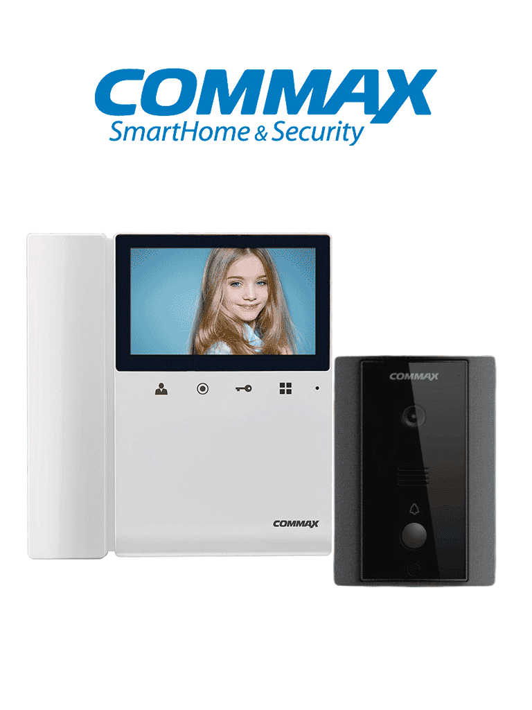 COMMAX CDV43K2DRC4LN - Kit de videoportero Commax a color con monitor de 4.3 pulgadas y auricular, frente de calle, comunicación con audio y video, función de apertura de puerta no requiere configuración - COMMAX  - Kits de Videoporteros - cmx2390019