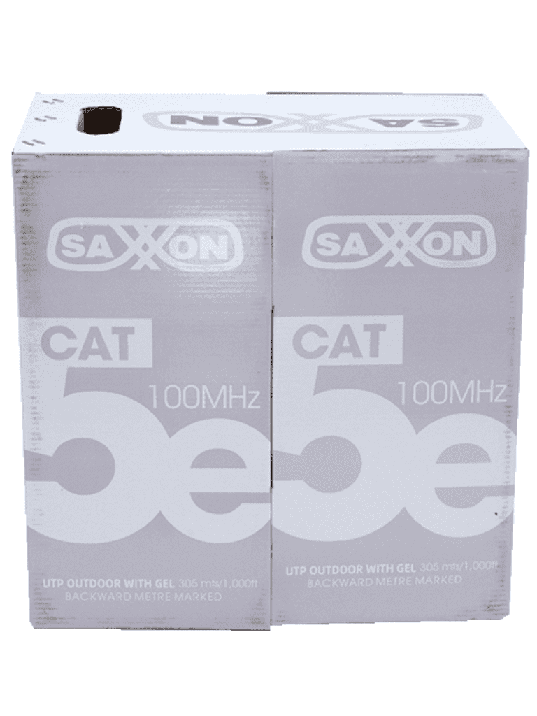 SAXXON OUTPCAT5EGCOPEXT - Bobina de Cable UTP Cat5e 100% Cobre con Gel/ 305 Metros/ Uso Exterior/ Color Negro/ Ideal para Cableado de Redes y Video/ - vista 3