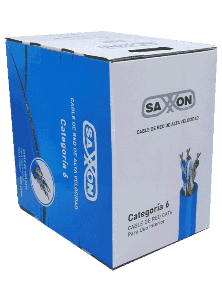 SAXXON OUTP6COP305B - Cable UTP Cat6 100% cobre, 305 metros, bobinado REELEX, color azul para interior. Certificado ISO9001, UL 444, RoHS, ANSI/TIA/EIA. Ideal para redes de datos y video. - vista 3