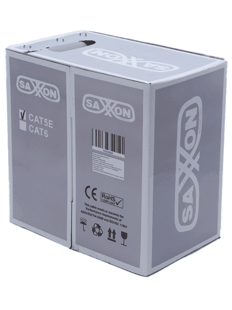 SAXXON OUTP5ECCA100G- Bobina de Cable UTP Cat5e/ 100 Metros/ CCA/ Color Gris/ Uso Interior/ Cert ISO9001/ UL 444/ RoSH/ ANSI/ TIA/ EI-568B - vista 2