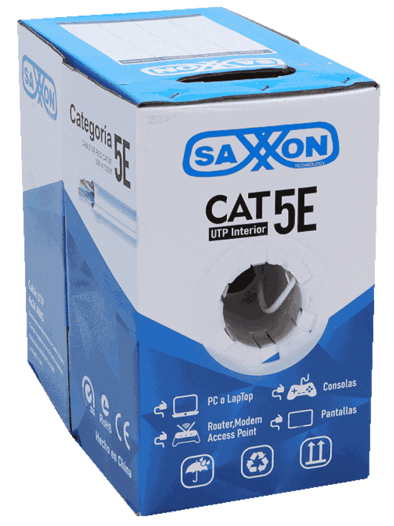 SAXXON OUTP5ECCA305BC - Bobina de Cable UTP Cat5e/ 305 Metros/ CCA/ Color Blanco/ Uso Interior/ Cert ISO9001/ UL 444/ RoSH/ ANSI/ TIA/ EI-568B - vista 2
