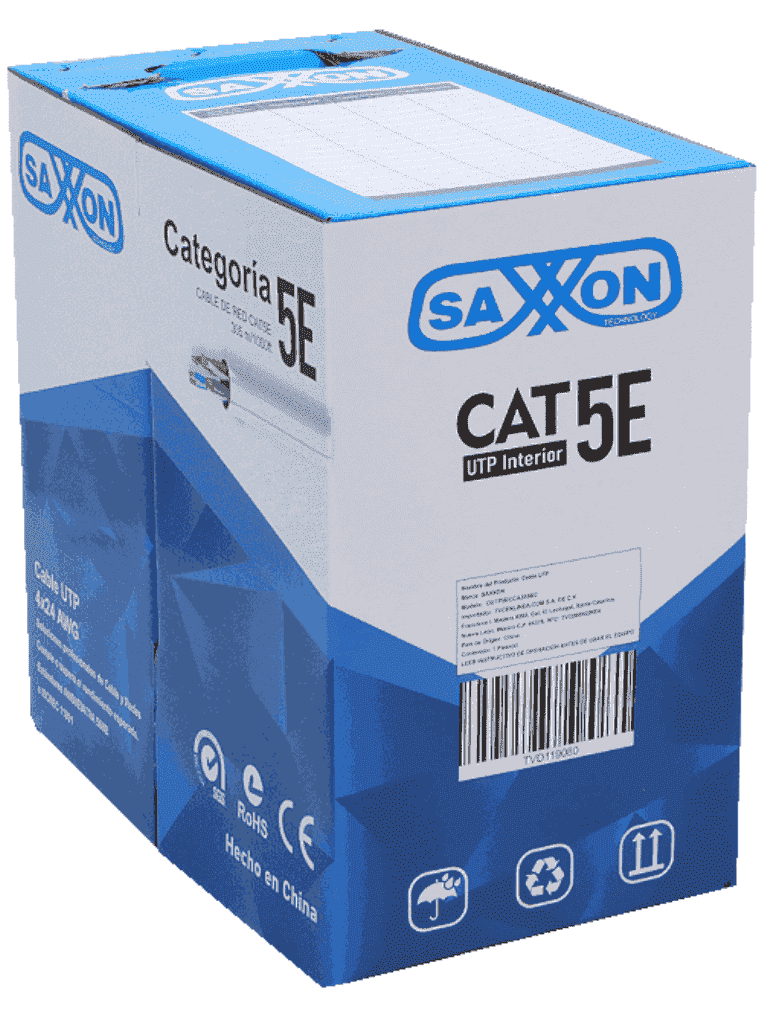 SAXXON OUTP5ECCA305BC - Bobina de Cable UTP Cat5e/ 305 Metros/ CCA/ Color Blanco/ Uso Interior/ Cert ISO9001/ UL 444/ RoSH/ ANSI/ TIA/ EI-568B - vista 3