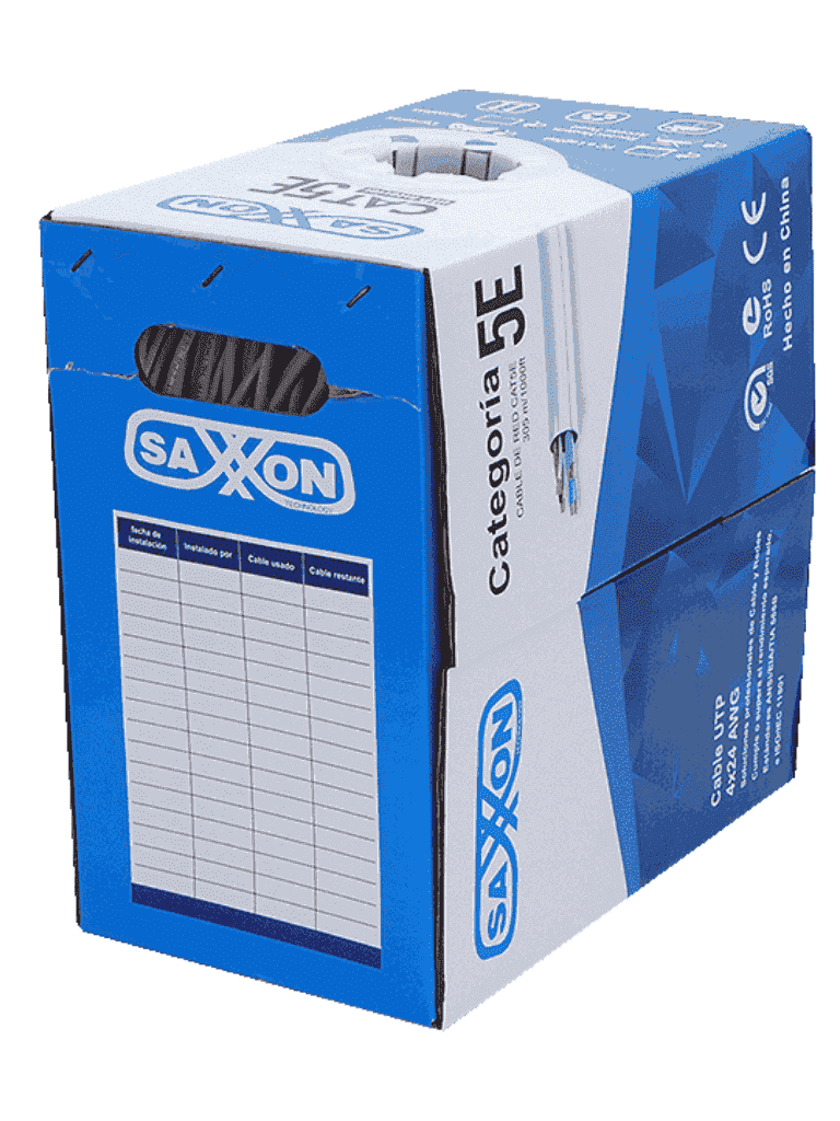 SAXXON OUTP5ECCA305BC - Bobina de Cable UTP Cat5e/ 305 Metros/ CCA/ Color Blanco/ Uso Interior/ Cert ISO9001/ UL 444/ RoSH/ ANSI/ TIA/ EI-568B - vista 4
