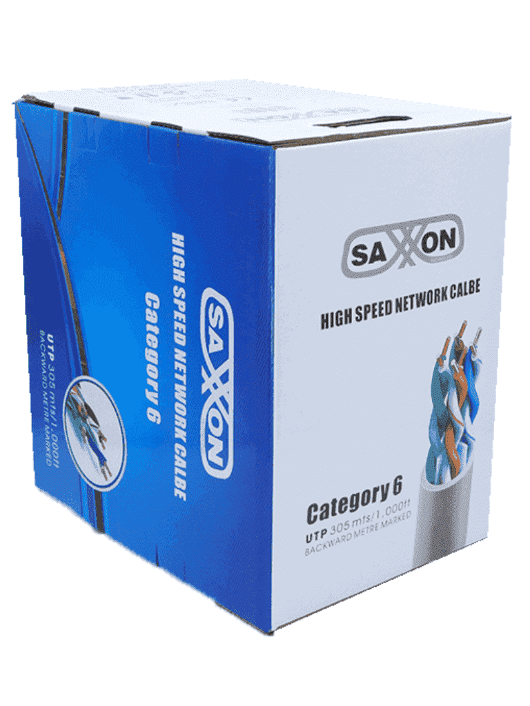 SAXXON OUTP6COP305BC - Bobina de cable UTP Cat6 100% cobre, 305 metros, bobinado REELEX, color blanco, para uso interior, con 4 pares, soporta pruebas de rendimiento, certificaciones UL444, ISO9001 y RoHS. - vista 3