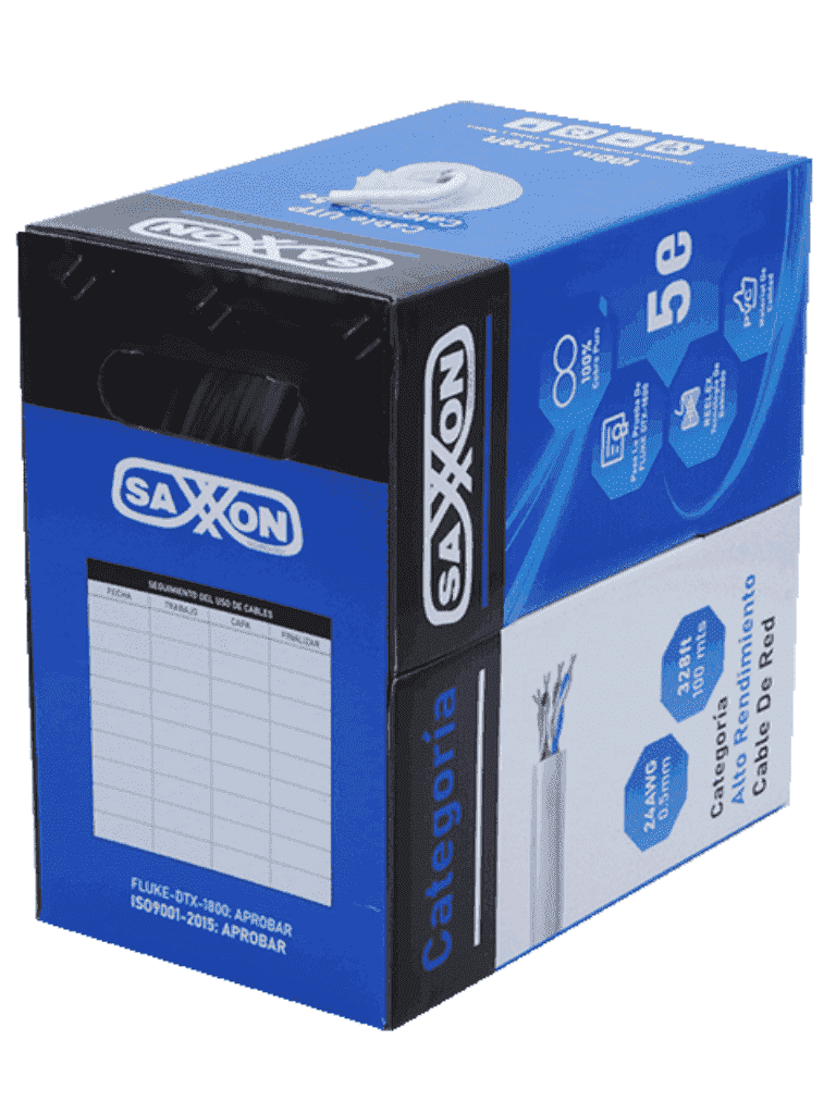 SAXXON OUTP5ECOP100BC - Bobina de Cable UTP Cat5e 100% Cobre/ 100 Metros/ Color Blanco/ Uso Interior/ 4 Pares/ Soporta Pruebas de Rendimiento/ Ideal para Cableado de Redes y Video/ - vista 4