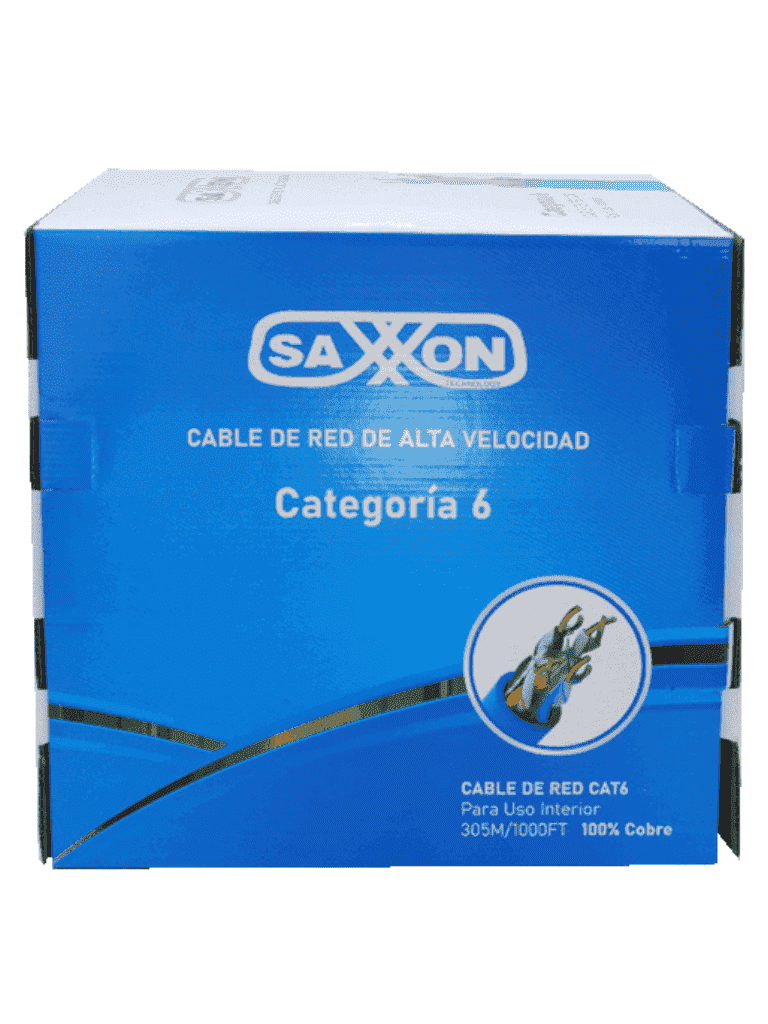 SAXXON OUTP6COP305B - Cable UTP Cat6 100% cobre, 305 metros, bobinado REELEX, color azul para interior. Certificado ISO9001, UL 444, RoHS, ANSI/TIA/EIA. Ideal para redes de datos y video. - vista 4