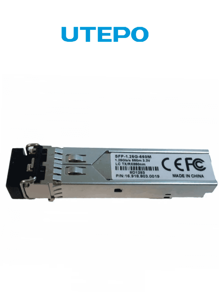 UTEPO SFP125G550M - Transceptor de fibra óptica SFP multimodo, con conector LC, velocidad de 1250 Mbps y alcance de hasta 550 metros - UTEPO - Transceptores de Fibra - UGC418007
