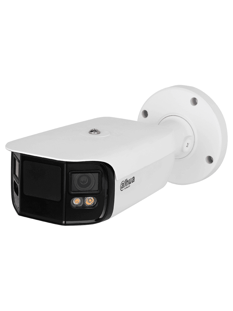 Dahua IPC-PFW5849-A180-E2-ASTE - Cámara IP Bullet 4K con multivisión en color, LED de 40 m y ángulo de 180°. Tecnología H.265, WDR, ROI, y SMD 4.0. Resistente al agua (IP67) con audio y alarma E&S para una vigilancia avanzada y detallada. - vista 4