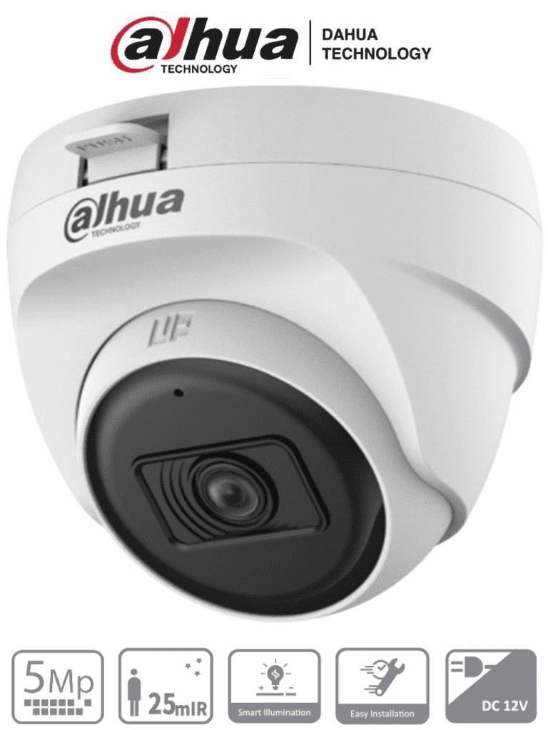 DAHUA HAC-T1A51N-U-28-S2 - Cámara Domo de 5 Megapixeles/ Lente de 2.8mm/ 106 Grados de Apertura/ IR de 25 Mts/ Uso Interior/ Soporta HDCVI/AHD/TVI y CBVS/ - DAHUA - Domo - DHT0300071