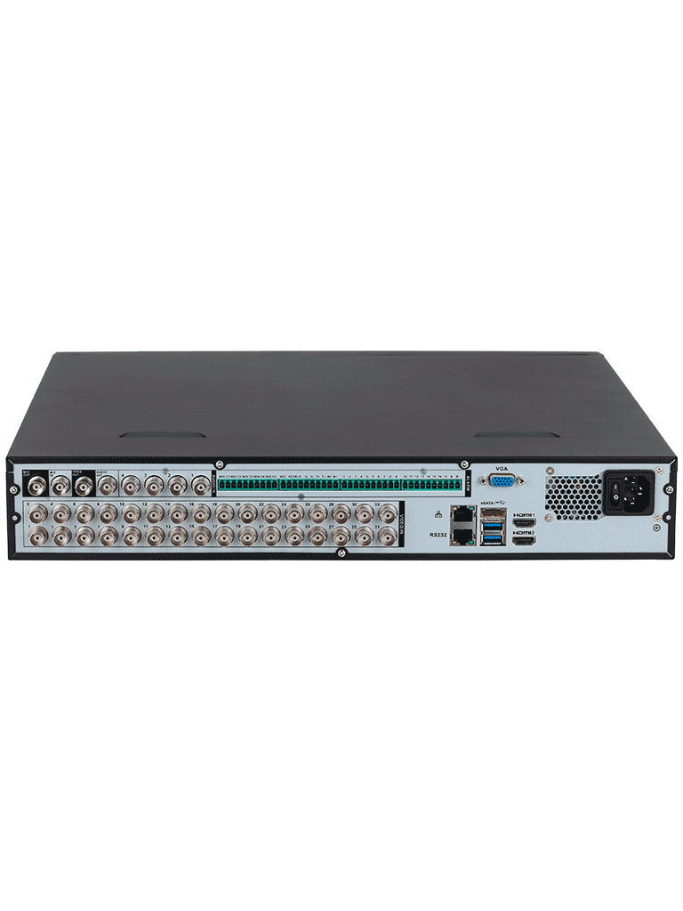 DAHUA DH-XVR5432L-I3 - DVR de 32 canales 5MP Lite con IA WizSense, H.265+, 4 bahías para HDD, 32 canales IP, 2 canales de reconocimiento facial, SMD Plus, codificación IA, Onvif, funciones IoT & POS. - vista 3