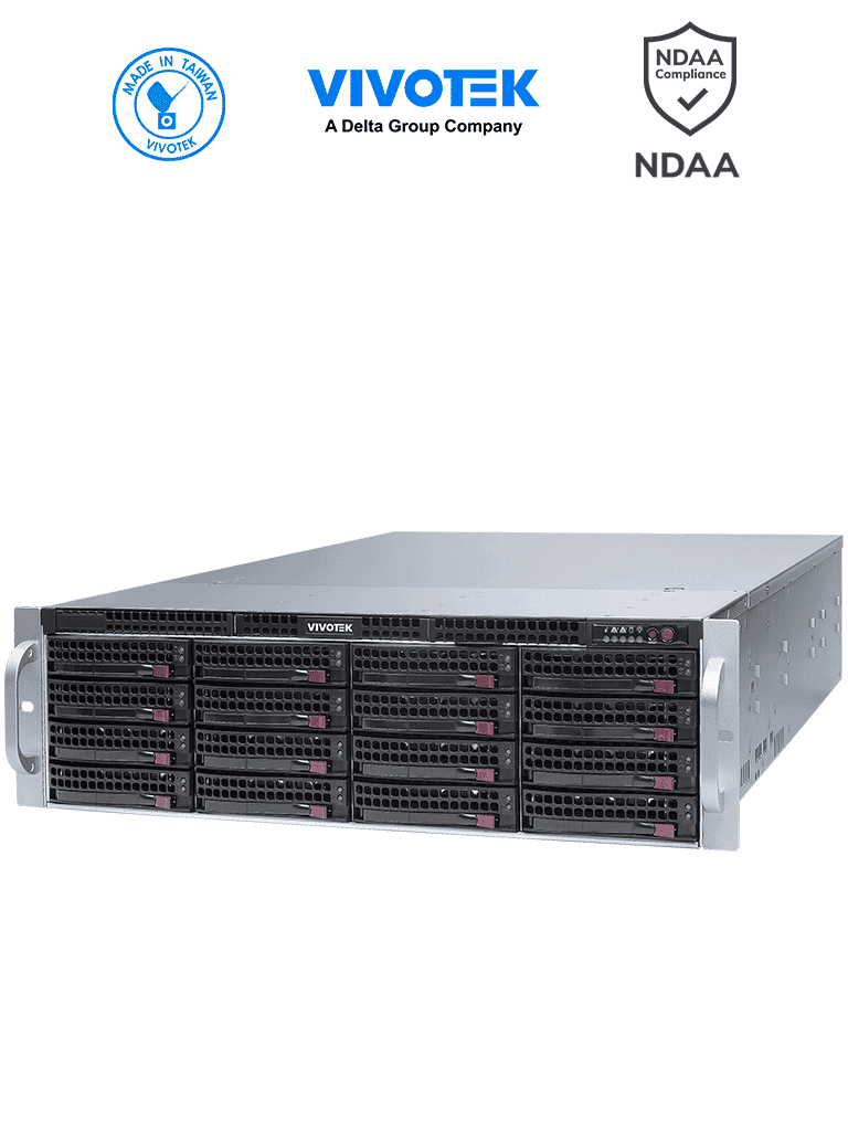 VIVOTEK NR9682-v3 - Grabador NVR 64 canales, 16 bahias, VSS Pro integrado, Deep Search, Salida HDMI, Doble fuente de energía, 512Mbps, Expandible a 192 canales, ONVIF - VIVOTEK  - NVR's Mayores a 32 Canales - VIV0220001