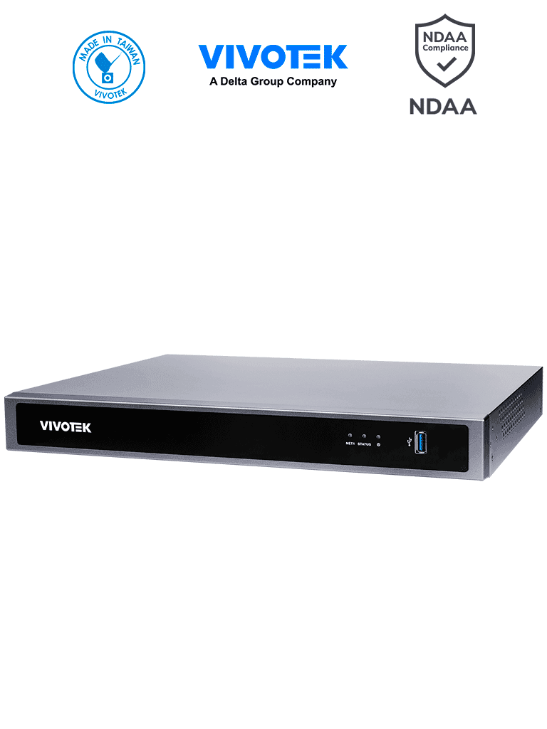 VIVOTEK ND9426P - NVR 16 canales con 2 bahías y 16 puertos PoE GE, además de HDMI 4K y VGA, ciberseguridad Trend Micro, Deep Search y Smart VCA Search, compatible con NDAA y ONVIF. - VIVOTEK  - NVR's de 16 Canales - VIV0200003
