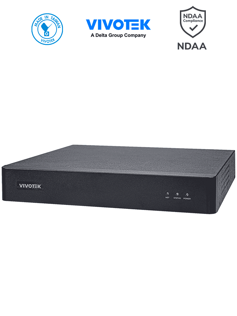 VIVOTEK ND9213P - NVR 4 canales con 1 bahía, 4 puertos PoE FE, 1 FE RJ45, HDMI 4K y VGA, ciberseguridad Trend Micro, control de aforo, Smart VCA Search, gestión PoE, VivoCloud y VAST 2, compatible con NDAA y ONVIF. - VIVOTEK  - NVR's de 4 Canales - VIV0180002