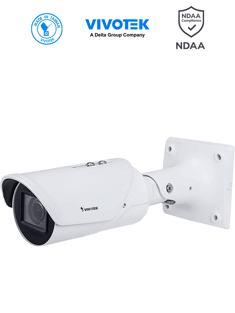 VIVOTEK IB9387-HT-A - Cámara IP bala exterior 5 MP, lente varifocal remota 2.7-13.5mm, Smart IR II hasta 50m, WDR Pro, SNV, Smart Stream III, Motion, protección IP67/IK10, ciberseguridad Trend Micro, con conectores DI, HACER y ONVIF. - VIVOTEK  - Bullet - VIV6390001