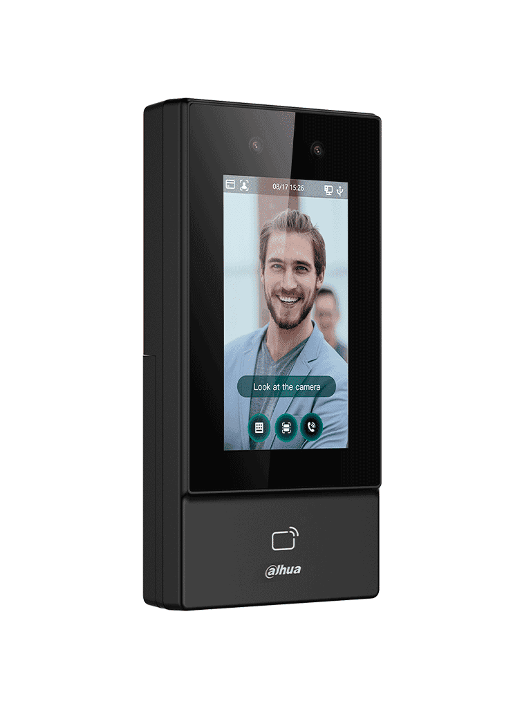 DAHUA ASI6213S-D - Control de Acceso para Exterior con Reconocimiento Facial, pantalla táctil de 4.3", soporta 6000 usuarios, rostros y contraseñas, 10,000 tarjetas ID 125 KHz, 50 administradores, 300,000 registros. Comunicación TCP/IP, IP65. - vista 3