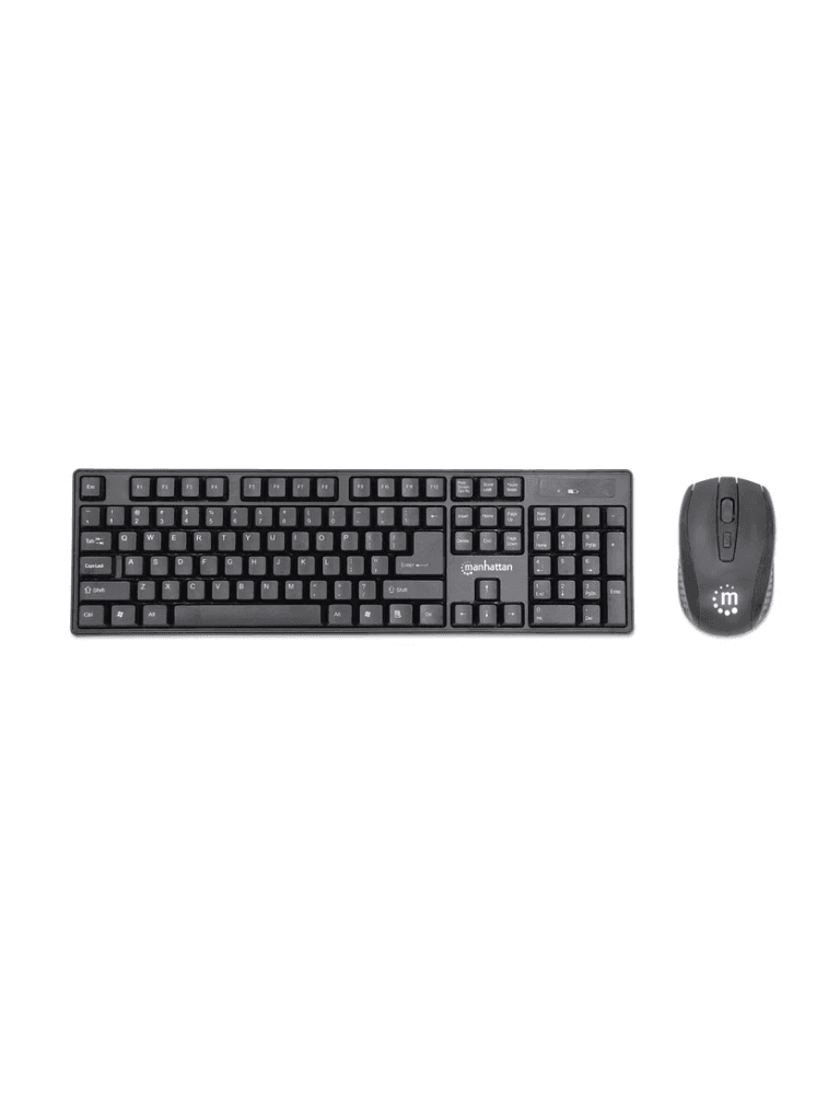MANHATTAN 178990 - Kit de teclado y mouse óptico inalámbricos / Elegante ratón óptico de 800/1200/1600 ppp, teclado y receptor con modo de ahorro de energía - MANHATTAN - Teclados y Joystick - MAN0460014