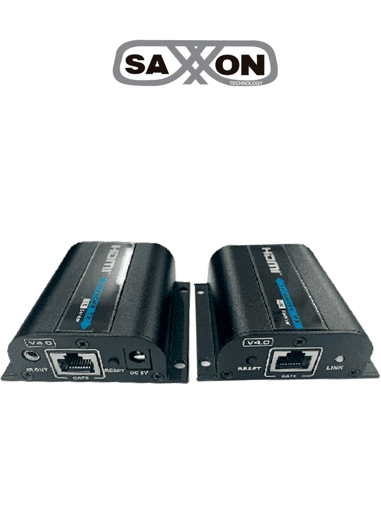 SAXXON LKV372PRO-4.0 - Kit extensor de video HDMI/ Resolucion 4K/ CAT 6/ 6A Cobre / PoC/ Hasta 50 metros/ Loop HDMI en transmisor/ Transmisor IR/ Plug and play/ Solo se Energiza el Transmisor - SAXXON - Extensores 4k / HD - SXN0570017