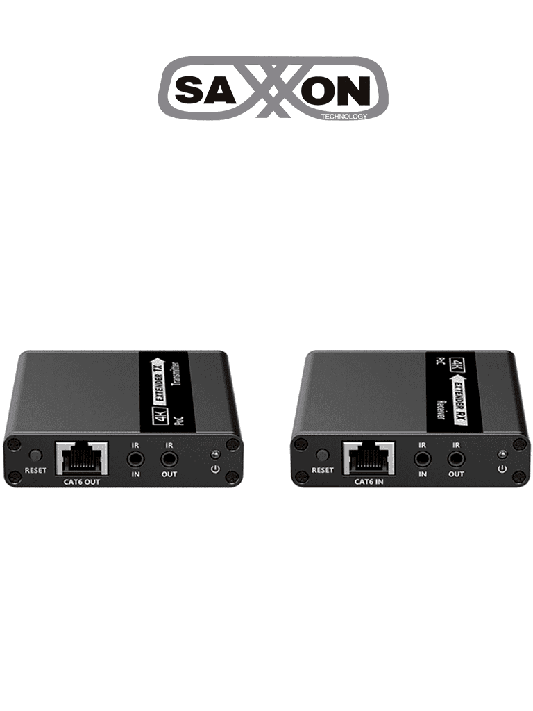 SAXXON LKV223P - Kit extensor de video HDMI/ Resolucion 4K/ 60 Hz/ Hasta 70 metros con Cat6/ 6A/ 7 Cero latencia/ Loop HDMI/ Soporta HDR/ Infra rojo de 2 Vias/ Salida de audio/ Se energiza solo el transmisor - SAXXON - Extensores 4k / HD - SXN0570018