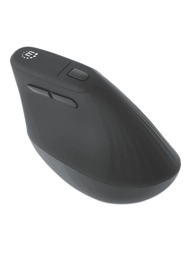 MANHATTAN - 190336 - Mouse USB inalámbrico ergonómico vertical / Nanorreceptor USB-A, seis botones con rueda de desplazamiento, 800/1200/1600 ppp, ángulo compatible con la muñeca, negro - vista 4