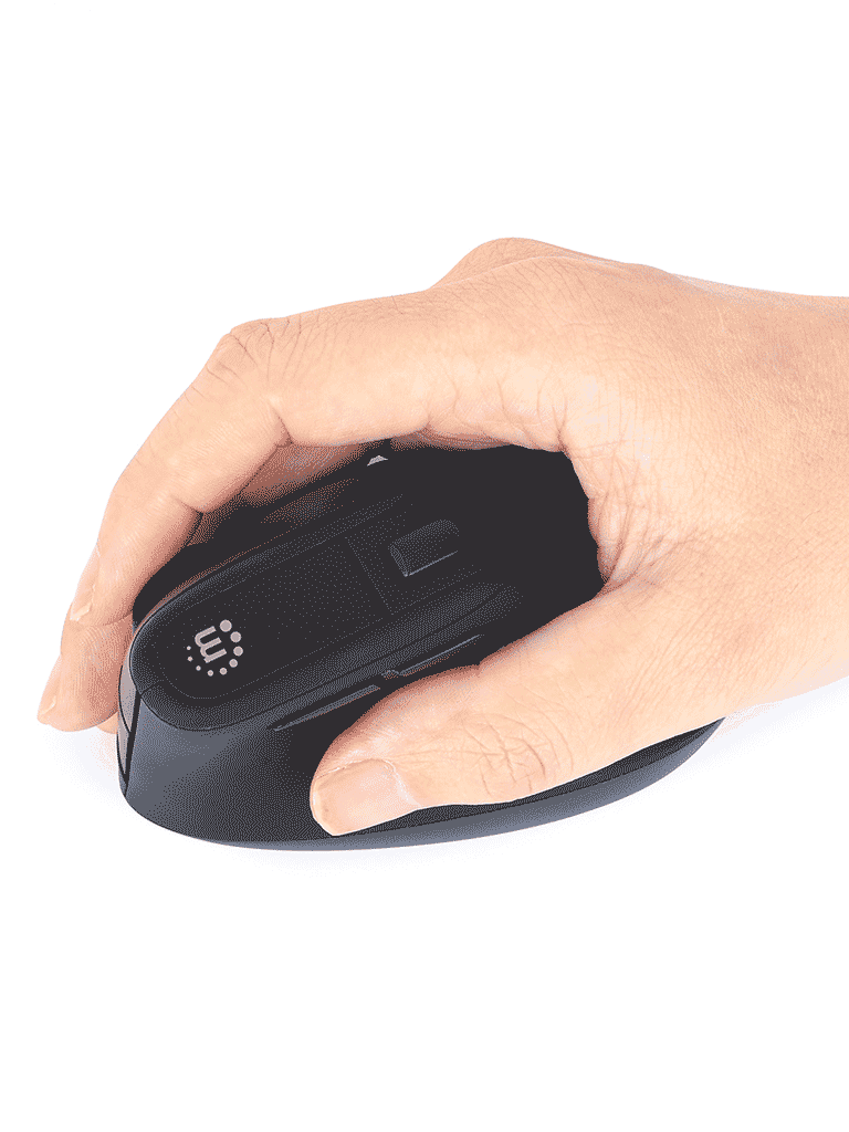 MANHATTAN - 190336 - Mouse USB inalámbrico ergonómico vertical / Nanorreceptor USB-A, seis botones con rueda de desplazamiento, 800/1200/1600 ppp, ángulo compatible con la muñeca, negro - vista 5