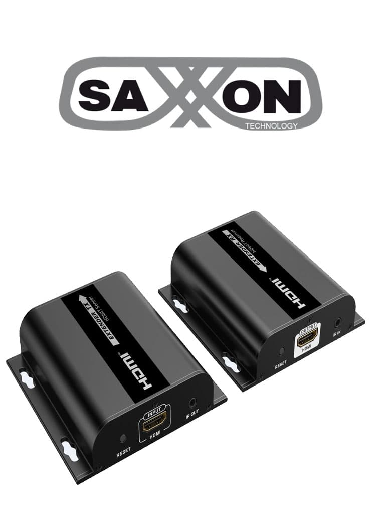 SAXXON LKV38340- Kit extensor HDMI sobre IP/ Resolucion 1080p/ Cat 5e/ 6/ hasta 120 metros/ Hasta 253 receptores/ Delay de 70ms/ HdBIT/ Transmisor de IR/ Plug and play - SAXXON - Extensores 4k / HD - SXN0570002