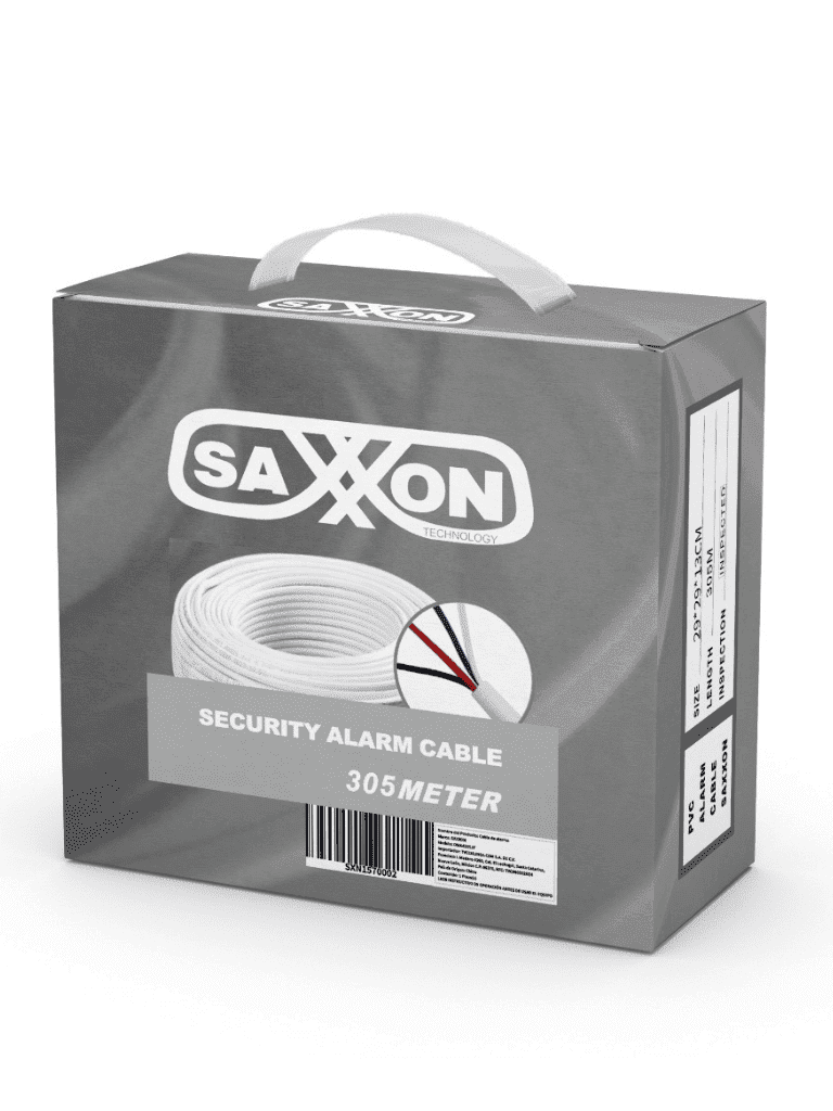 SAXXON OWAC2305JF- Cable de alarma de 2 conductores/ CCA/ Calibre 22 AWG/ 305 metros/ Retardante a la flama/ Recomendable para control de acceso/ Videoportero/ Audio/ - vista 3