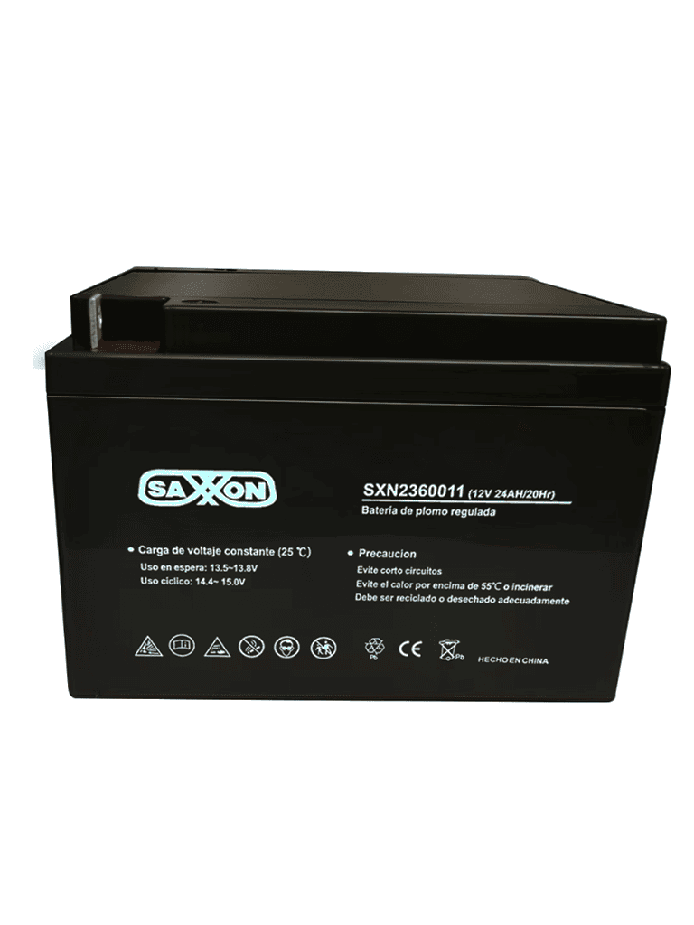 SAXXON CBAT24AH - Bateria de respaldo de 12 volts libre de mantenimiento y facil instalacion / 24 AH/ compatible con CCTV/ Acceso/ Bosch - SAXXON - Baterías y Accesorios - SXN2360011