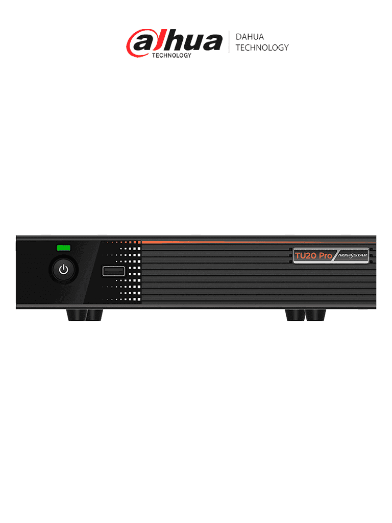 DAHUA TU20 Pro: procesador LED todo en uno con 6 puertos de red y hasta 3.9M píxeles. Integra Android y tarjeta de envío, reproduce sin PC, permite pantalla inalámbrica y gestión en la nube 24/7. Ideal para salas, hoteles, retail y señalización digital. - DAHUA - Controladores LED - DHT8530002