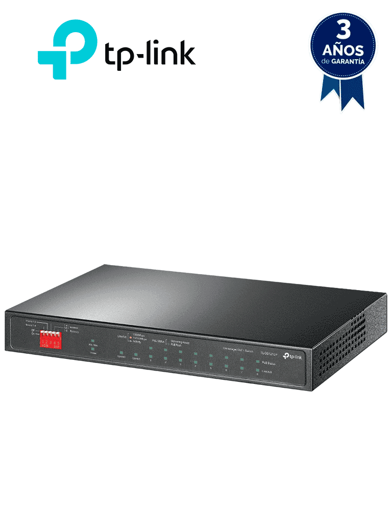 TP-LINK TL-SG1210P -  Switch de escritorio PoE+ no administrable con 8 puertos 10/100/1000 Mbps, 1 puerto 10/100/1000 Mbps (Uplink), 1 puerto SFP y capacidad de suministro de 63W. - TP-LINK - Switches POE - TPL3720011