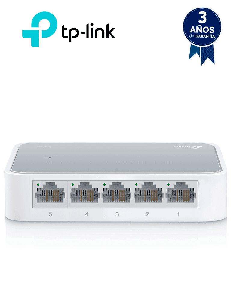 TP-LINK TL-SF1005D - Switch de escritorio con 5 puertos RJ45 Fast Ethernet, diseño en plástico y configuración plug and play. - TP-LINK - Switches - TPL3700010